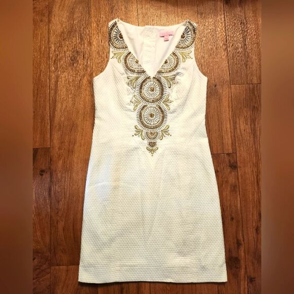 Lilly Pulitzer Gabby Shift Sleeveless Dress Resort White Size 00 - Picture 2 of 7